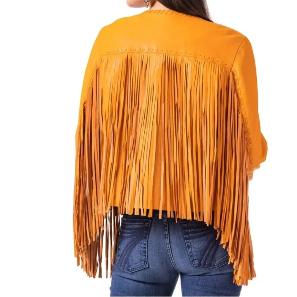 NWT Double D Ranch Sonora Jacket in Marigold Fringe and more Fringe RTL $895 M - Picture 6 of 10